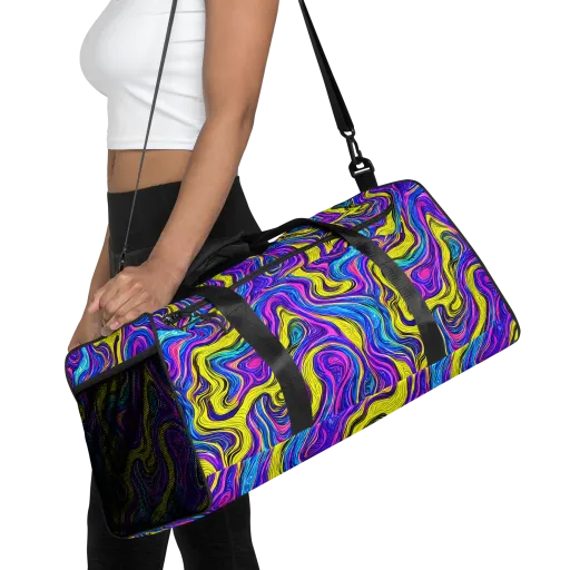 Vivid Whirl on a Duffle Bag