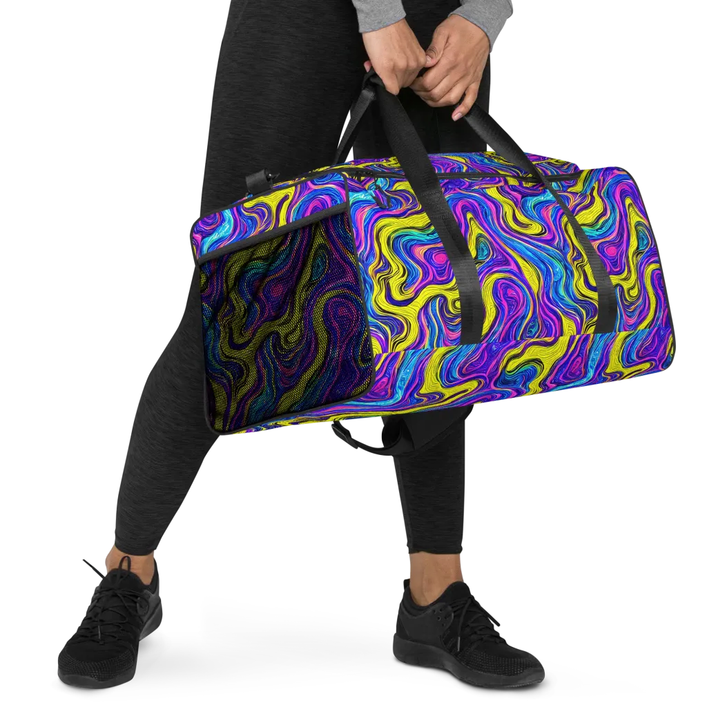 Vivid Whirl on Duffle Bag — Right Front