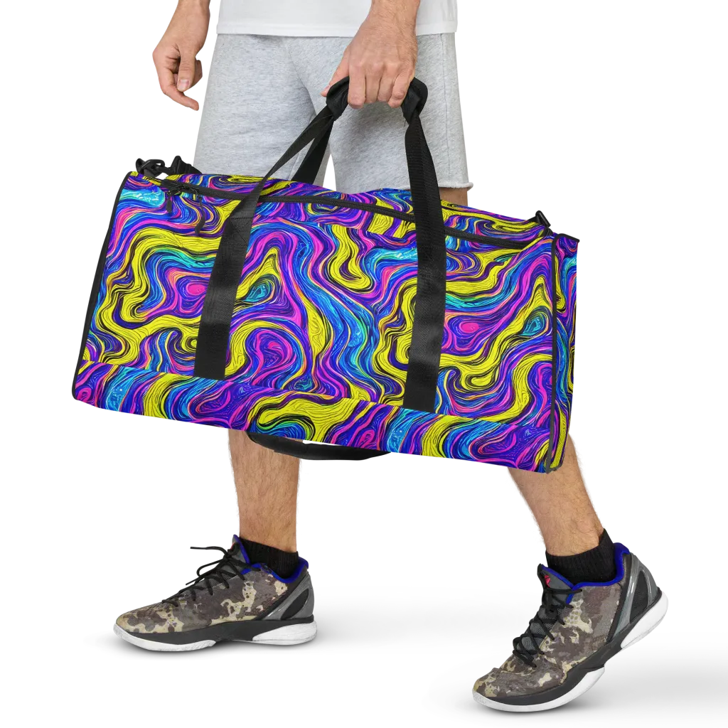 Vivid Whirl on Duffle Bag — Front