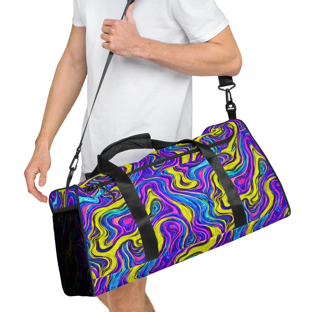 Vivid Whirl on Duffle Bag — Right Front