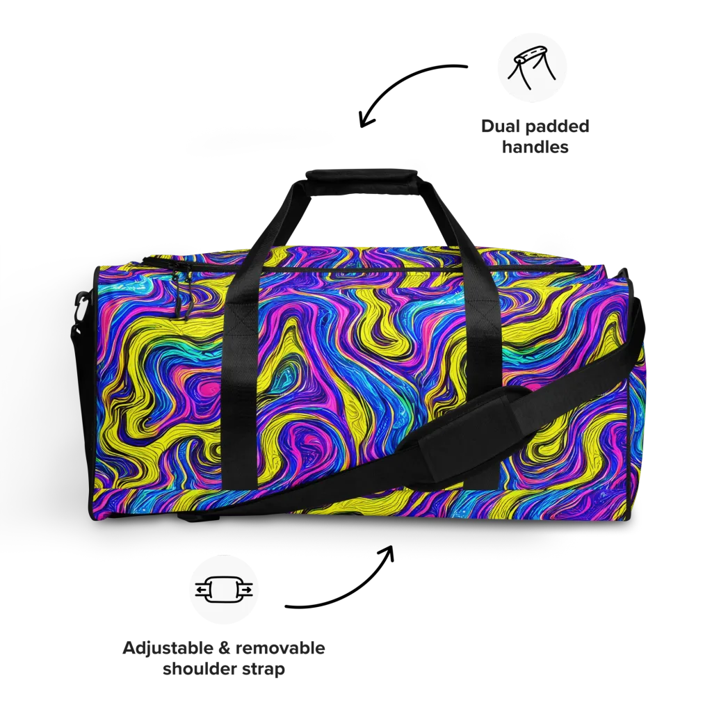 Vivid Whirl on Duffle Bag — Front