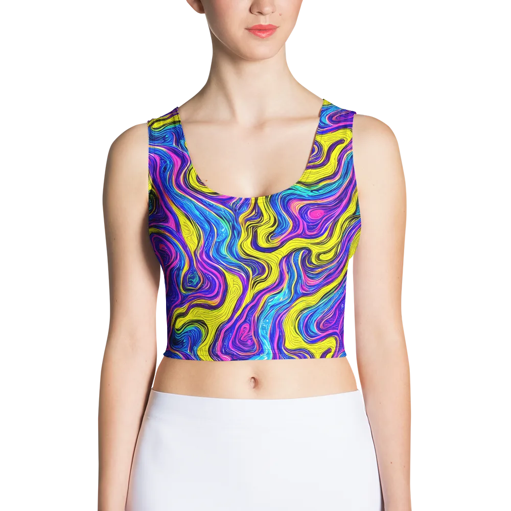 Vivid Whirl on Crop Top — Front