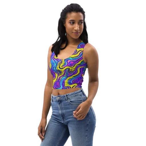 Vivid Whirl on a Crop Top