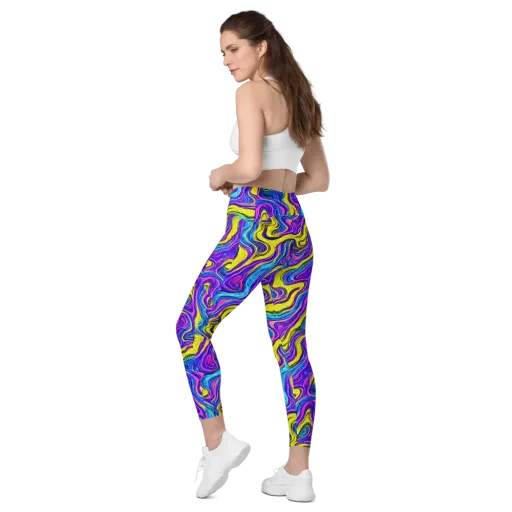 Vivid Whirl on a Leggings with Pockets