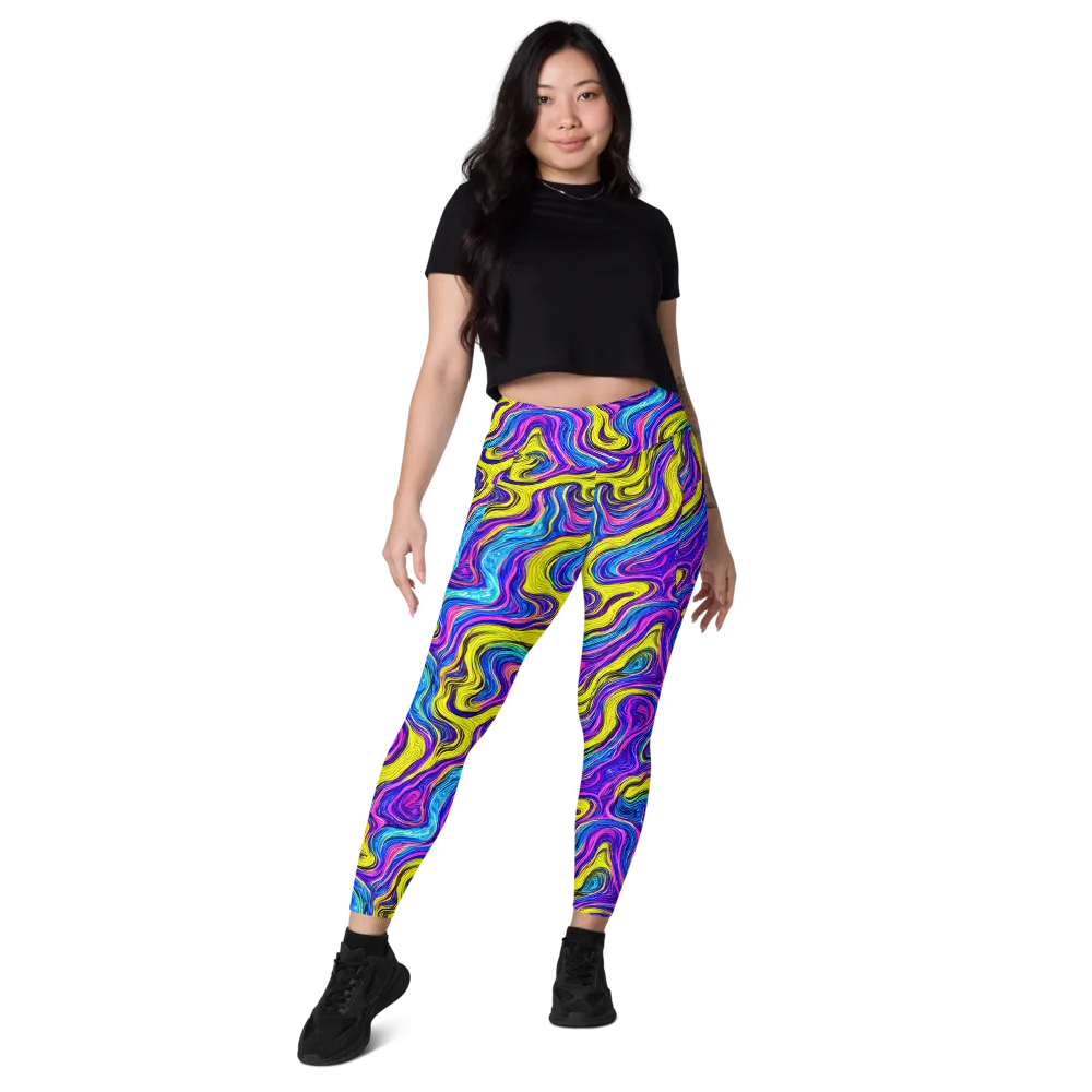 Vivid Whirl on Leggings with Pockets — Front