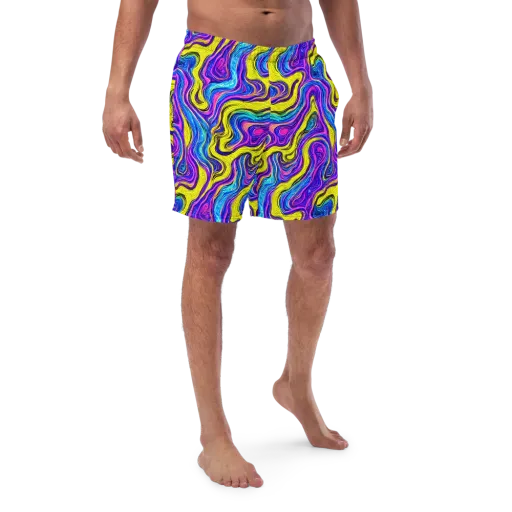 Vivid Whirl on a Swim Trunks