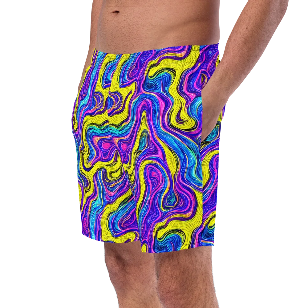 Vivid Whirl on Swim Trunks — Left Front