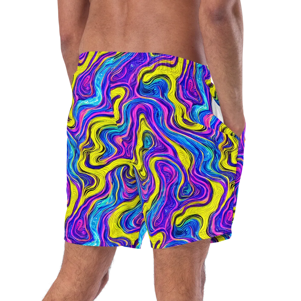 Vivid Whirl on Swim Trunks — Right Back