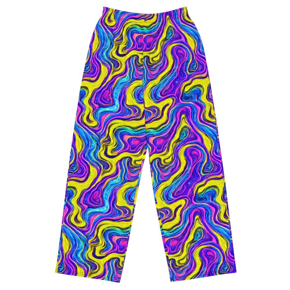 Vivid Whirl on Wide-Leg Pants — Front