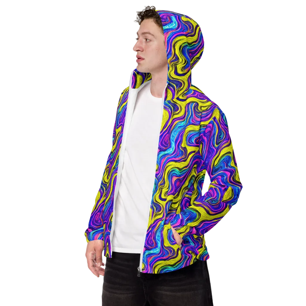 Vivid Whirl on Men's Windbreaker — Left Front