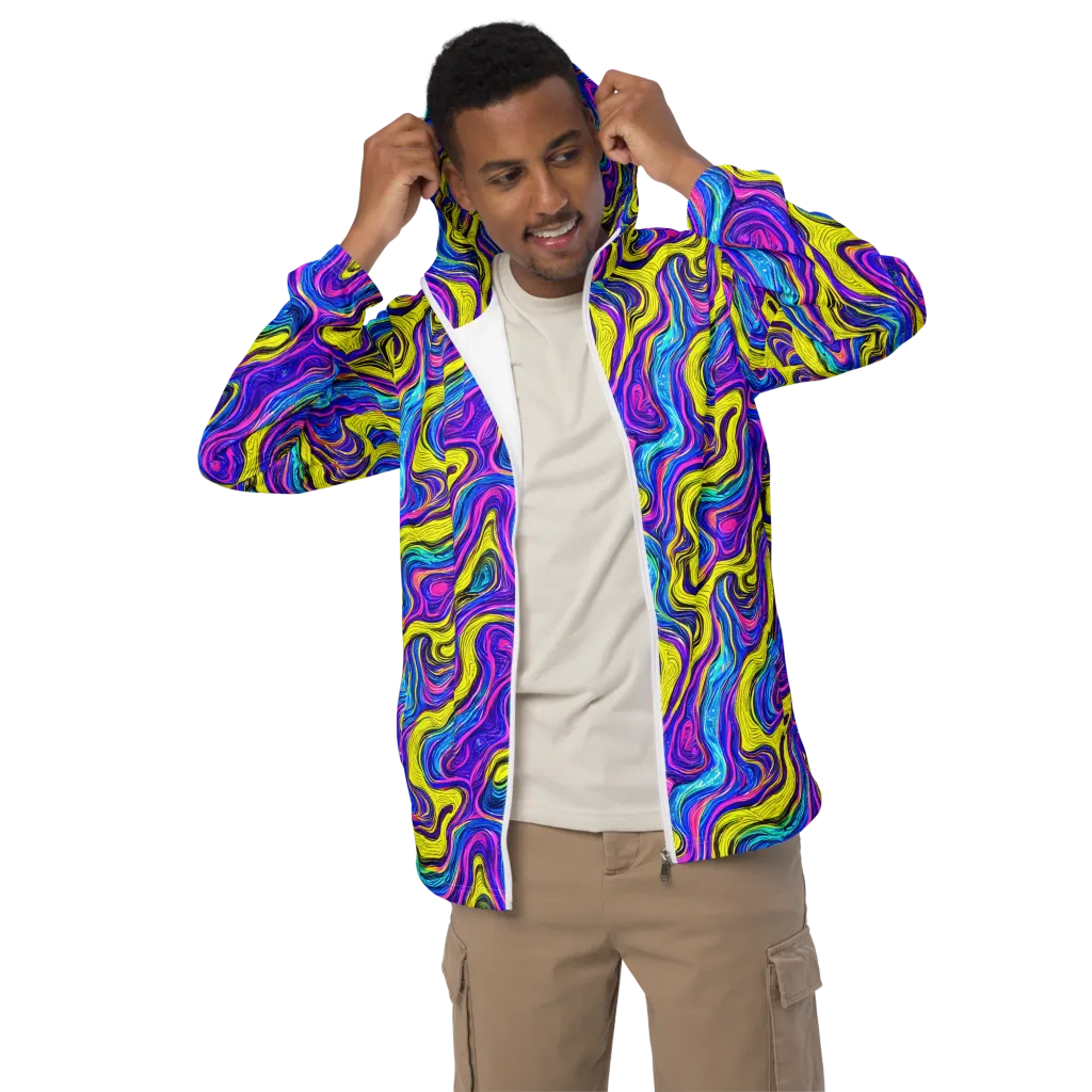 Vivid Whirl on Men's Windbreaker — Front