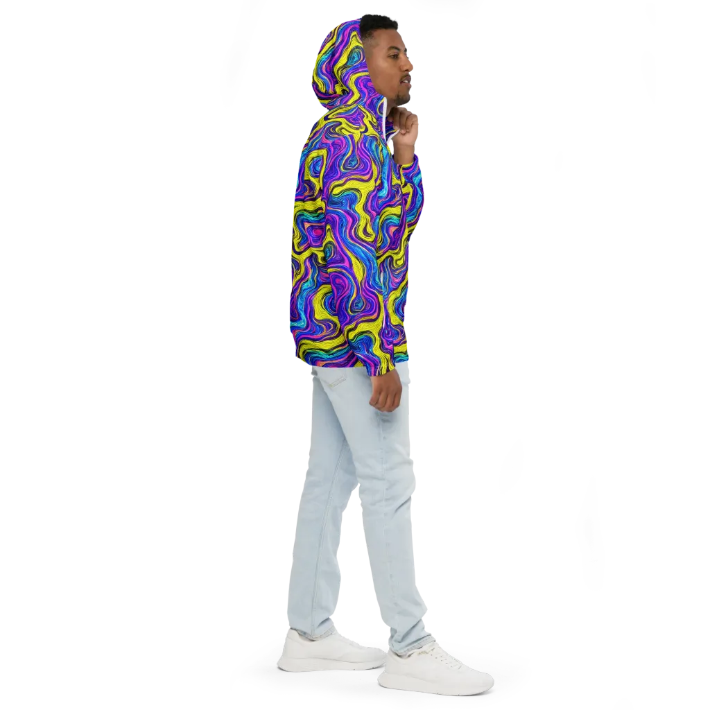 Vivid Whirl on Men's Windbreaker — Right