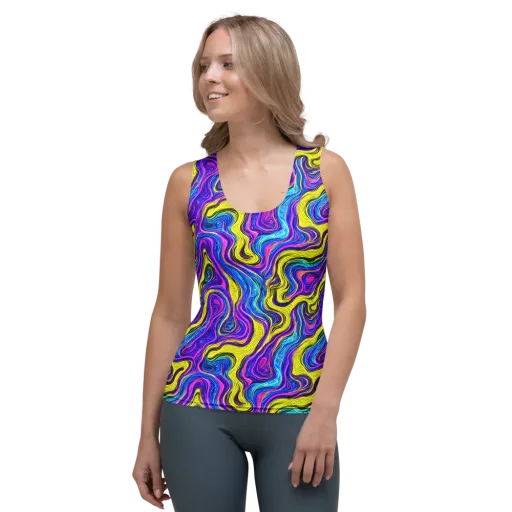 Vivid Whirl on a Women's Tank Top