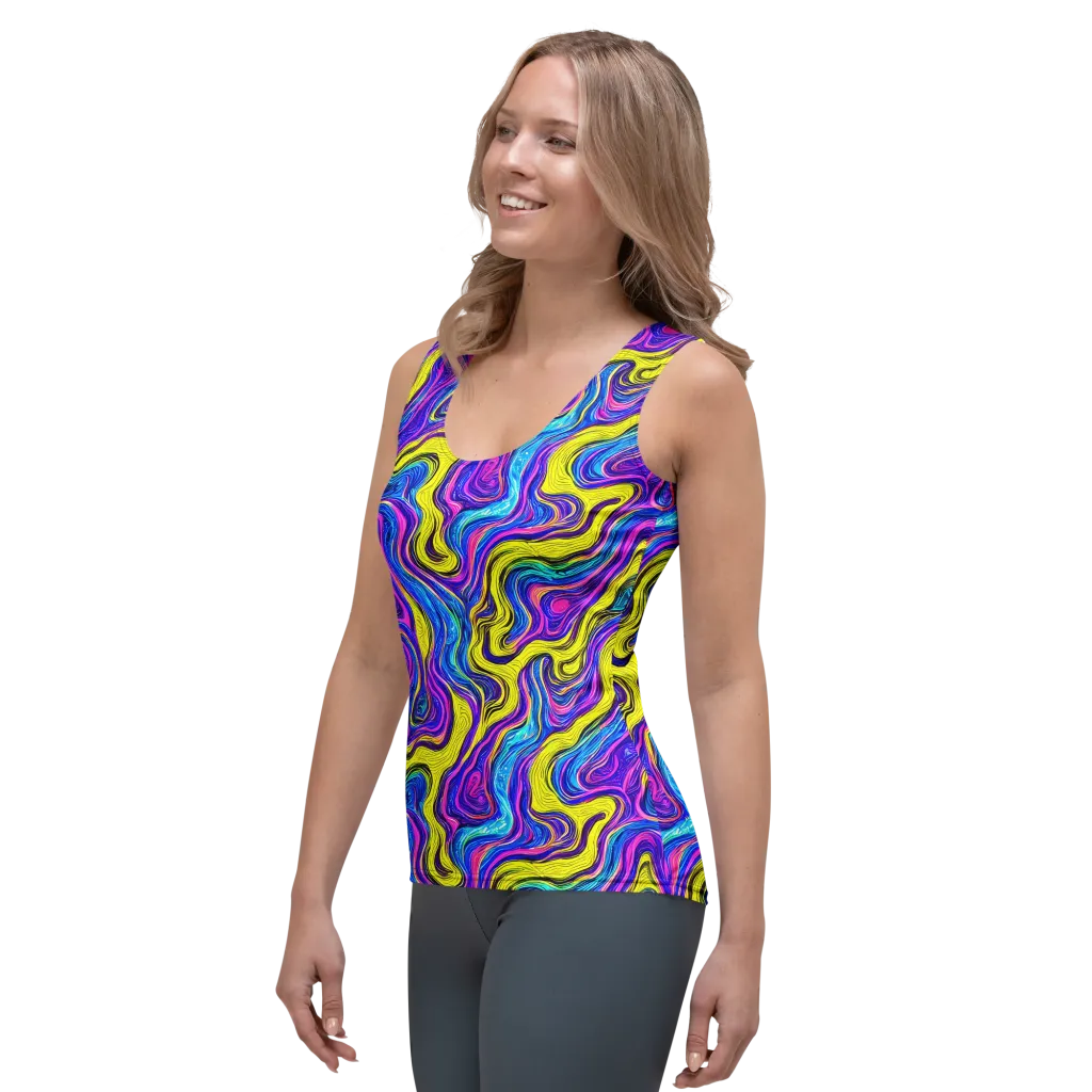 Vivid Whirl on Women's Tank Top — Left Front