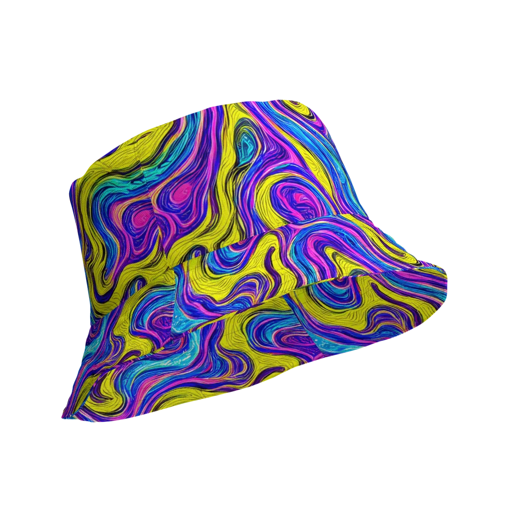 Vivid Whirl on Reversible Bucket Hat — Product details Outside