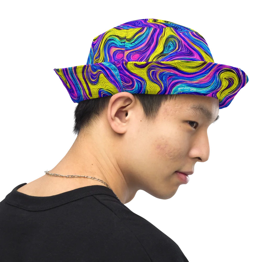 Vivid Whirl on Reversible Bucket Hat — Right Outside