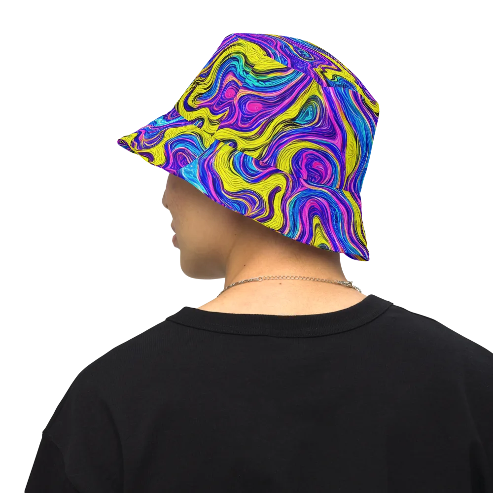 Vivid Whirl on Reversible Bucket Hat — Back Inside