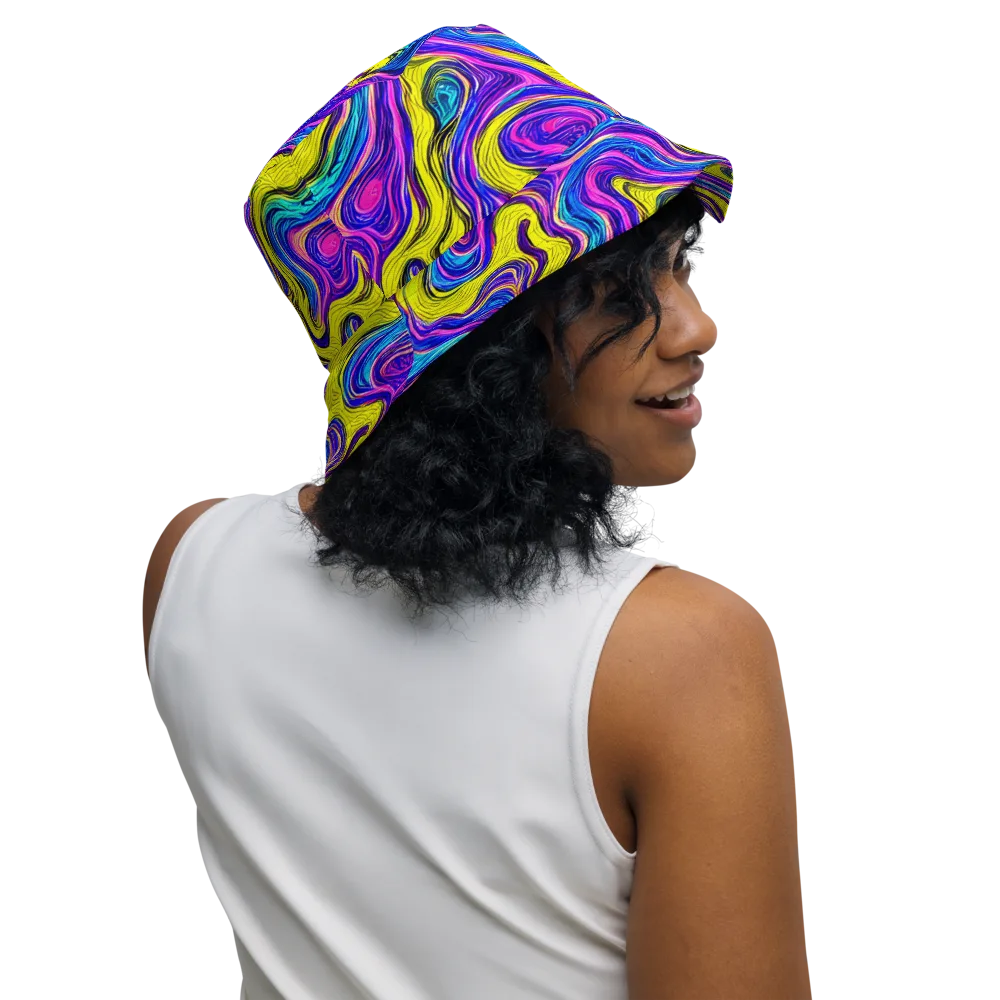Vivid Whirl on Reversible Bucket Hat — Right Outside