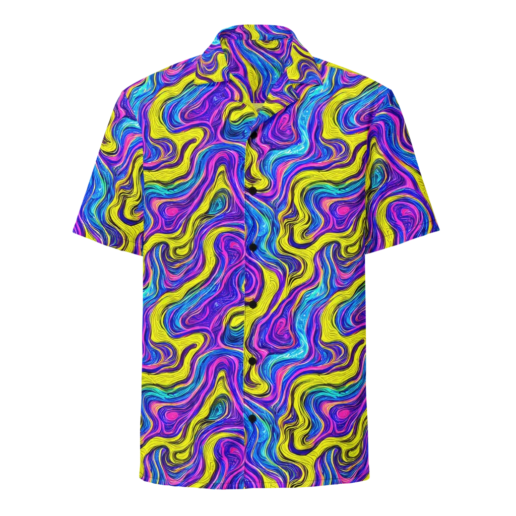 Vivid Whirl on Button Shirt — Front