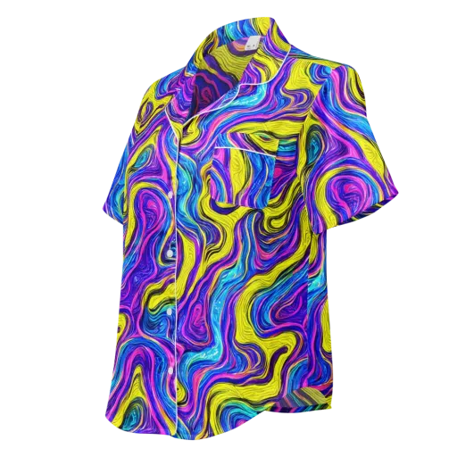 Vivid Whirl on a Women's Short Sleeve Pajama Top