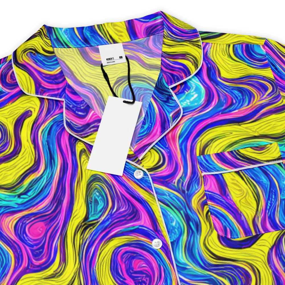 Vivid Whirl on Women's Short Sleeve Pajama Top — Product details