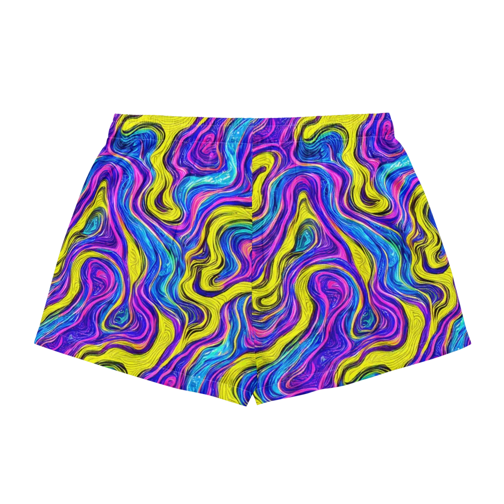 Vivid Whirl on Women's Pajama Shorts — Back