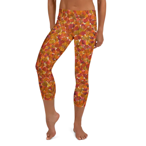 Autumn Fanfall on a Capri Leggings