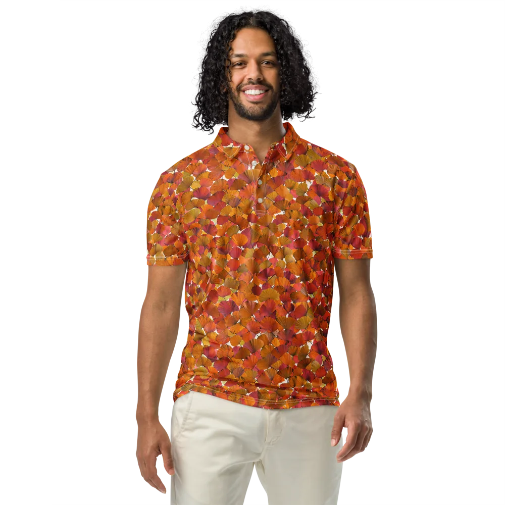 Autumn Fanfall on Men's Slim Fit Polo Shirt — Front