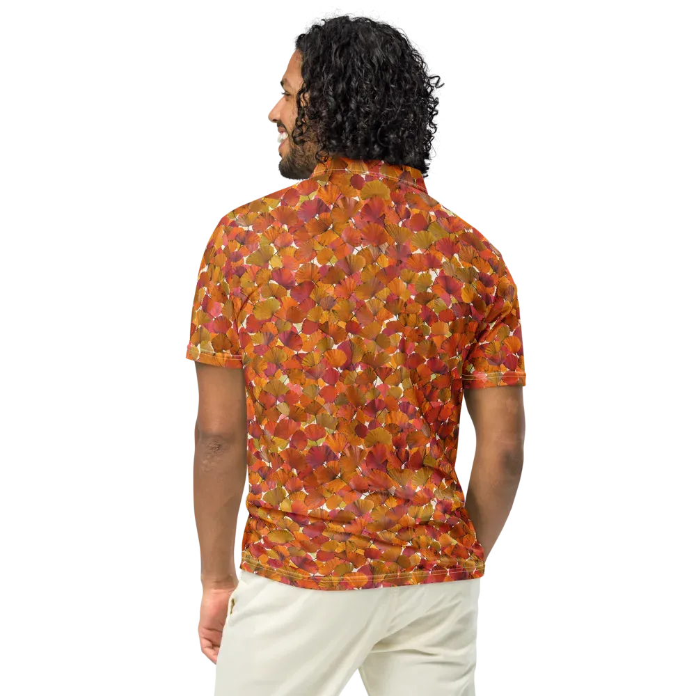 Autumn Fanfall on Men's Slim Fit Polo Shirt — Back