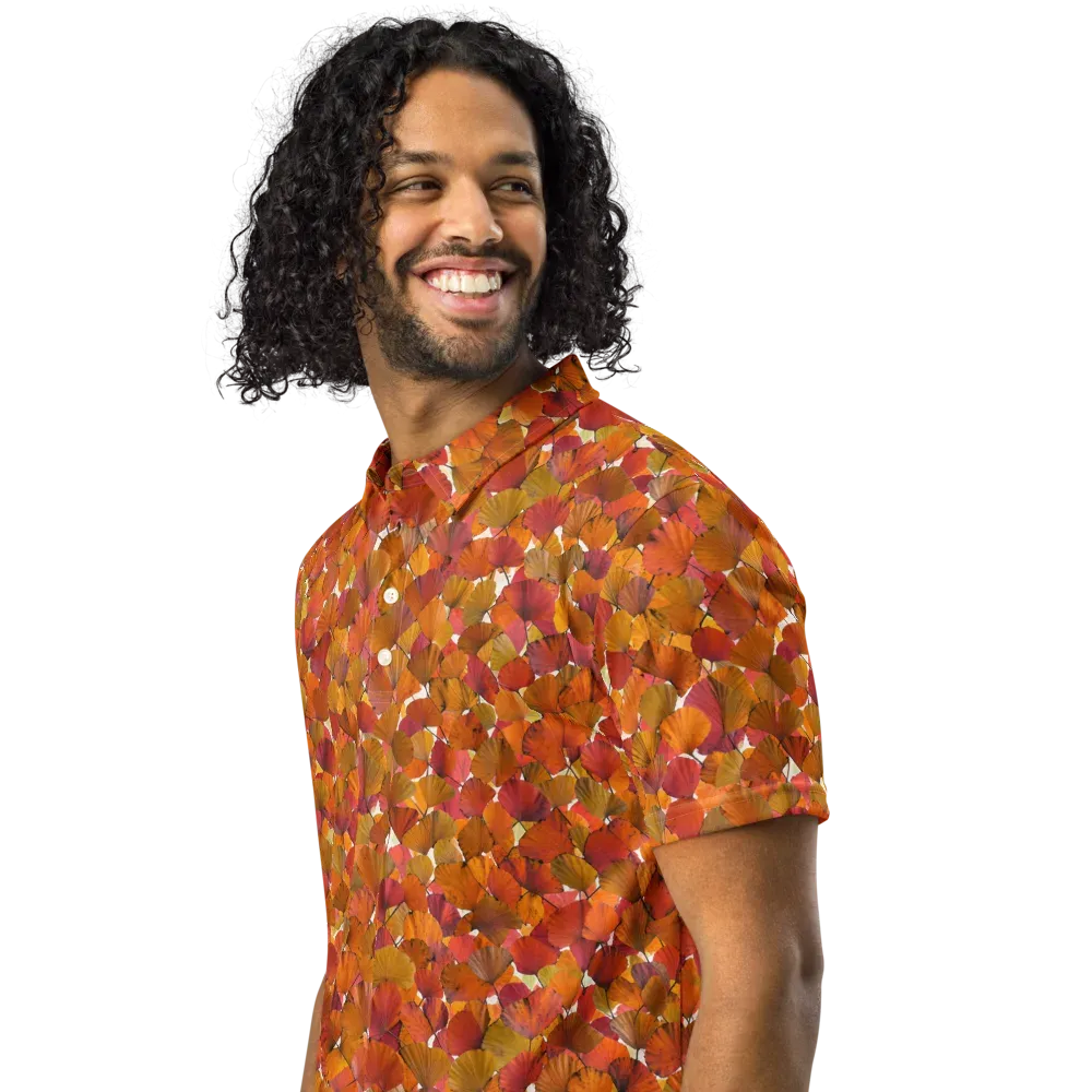 Autumn Fanfall on Men's Slim Fit Polo Shirt — Left Front