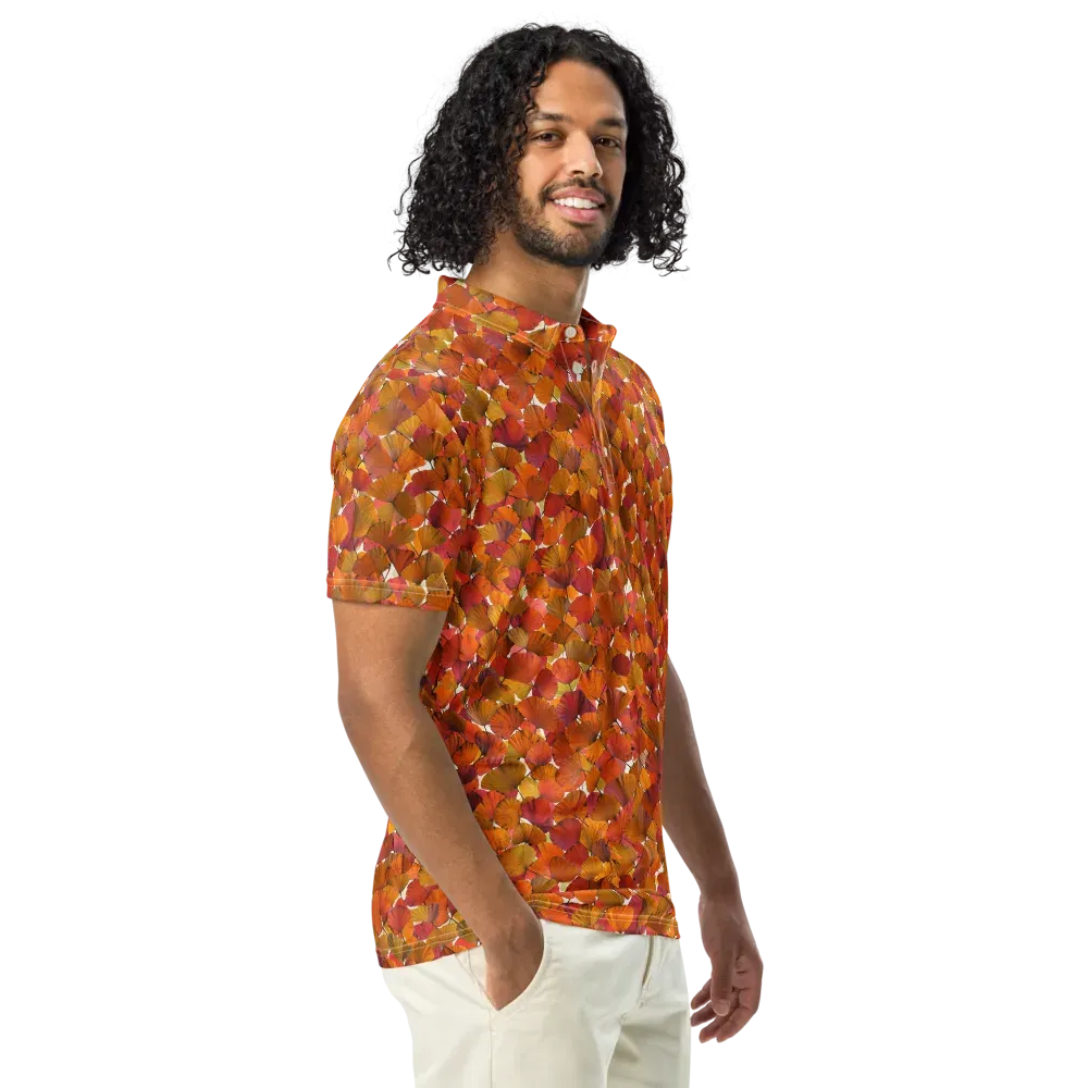 Autumn Fanfall on Men's Slim Fit Polo Shirt — Right Front