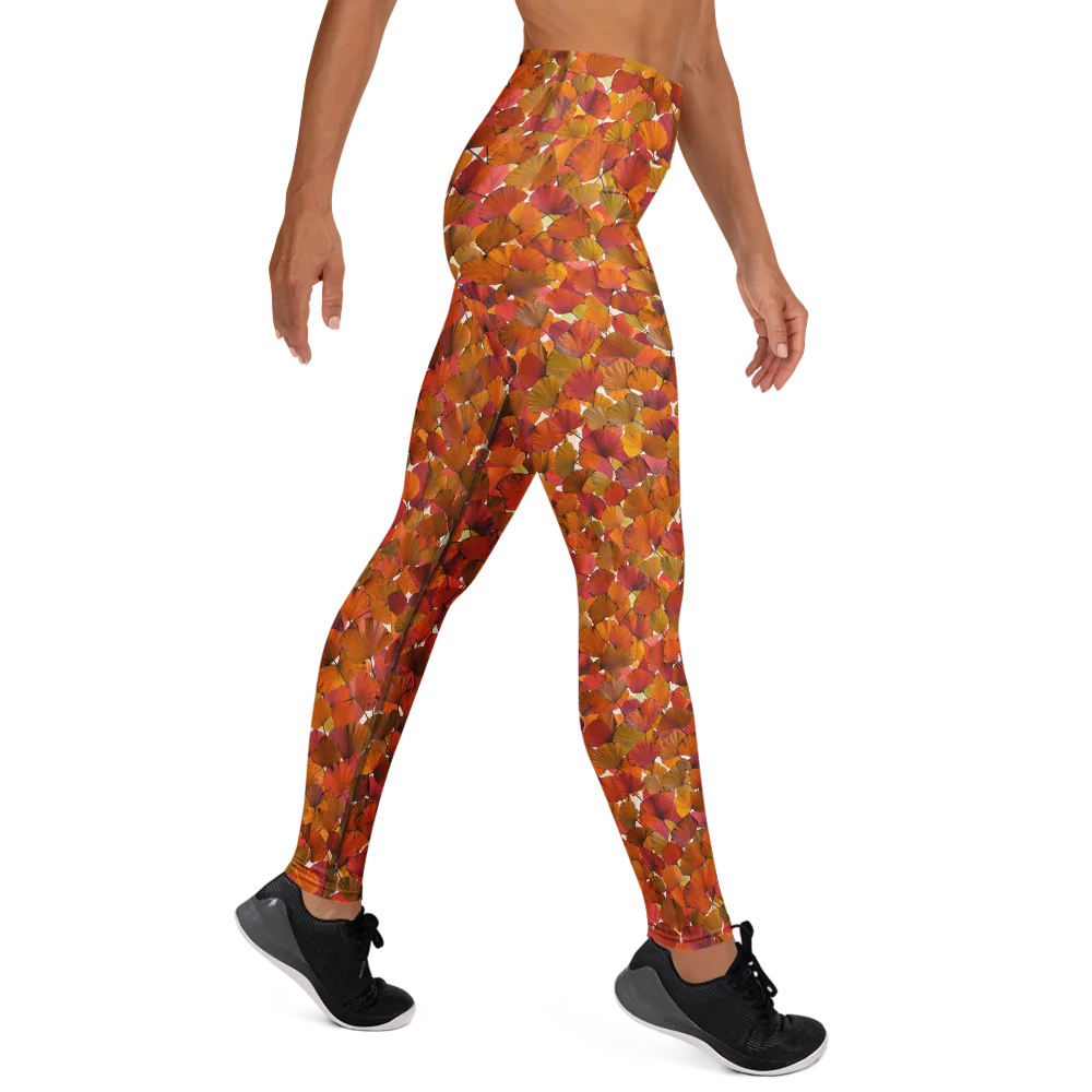 Autumn Fanfall on Yoga Leggings — Right