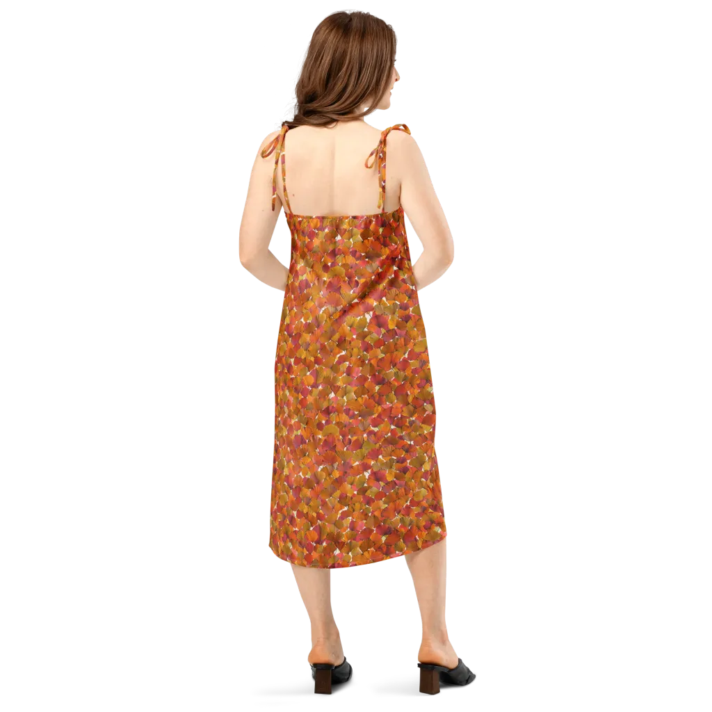 Autumn Fanfall on Slip Dress — Back