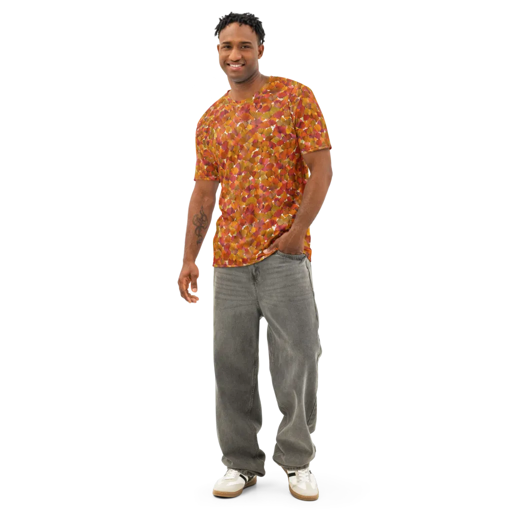 Autumn Fanfall on Men's Cotton Crew Neck T-Shirt — Front