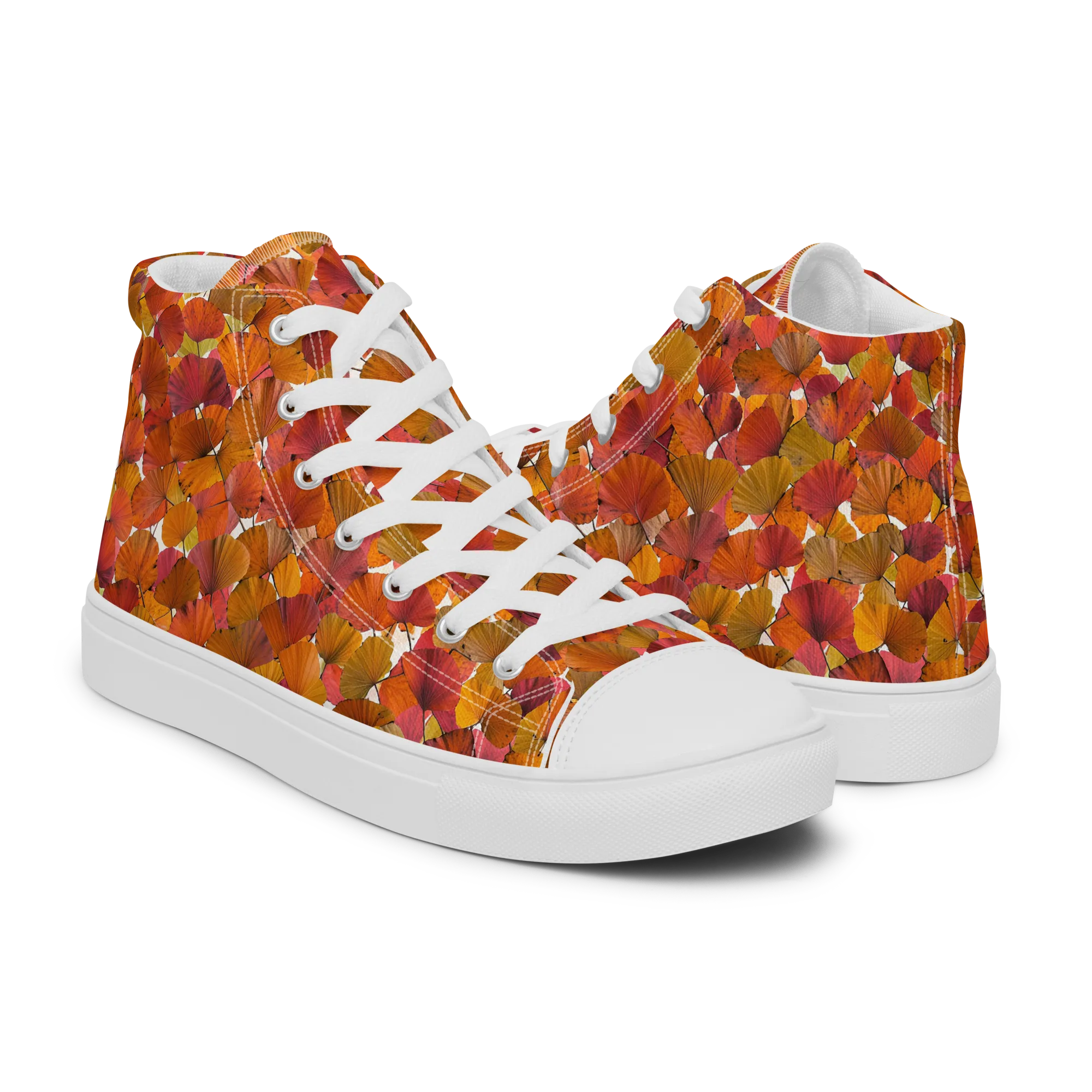 Autumn Fanfall on Men's High Top Canvas Shoes — Right