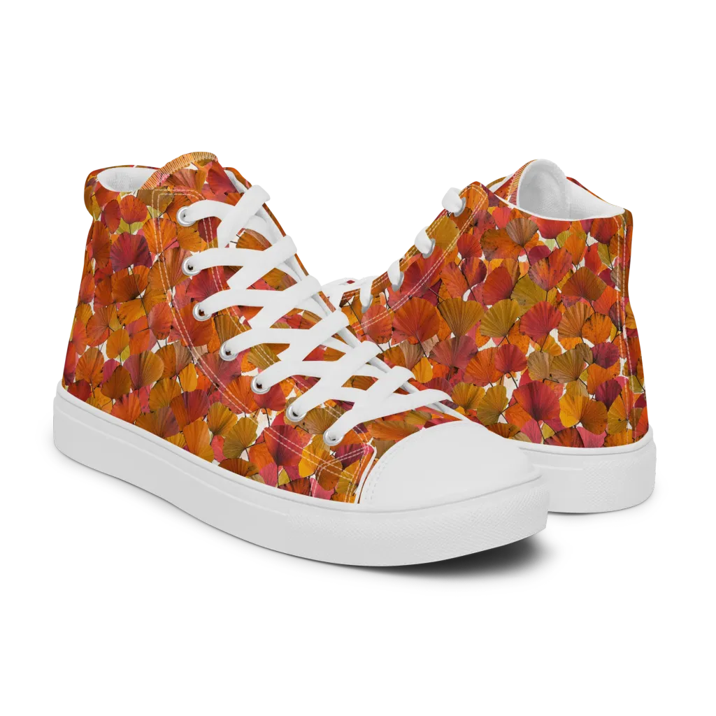 Autumn Fanfall on Men's High Top Canvas Shoes — Right