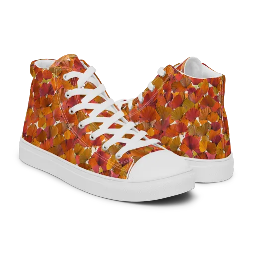 Autumn Fanfall on a Men's High Top Canvas Shoes
