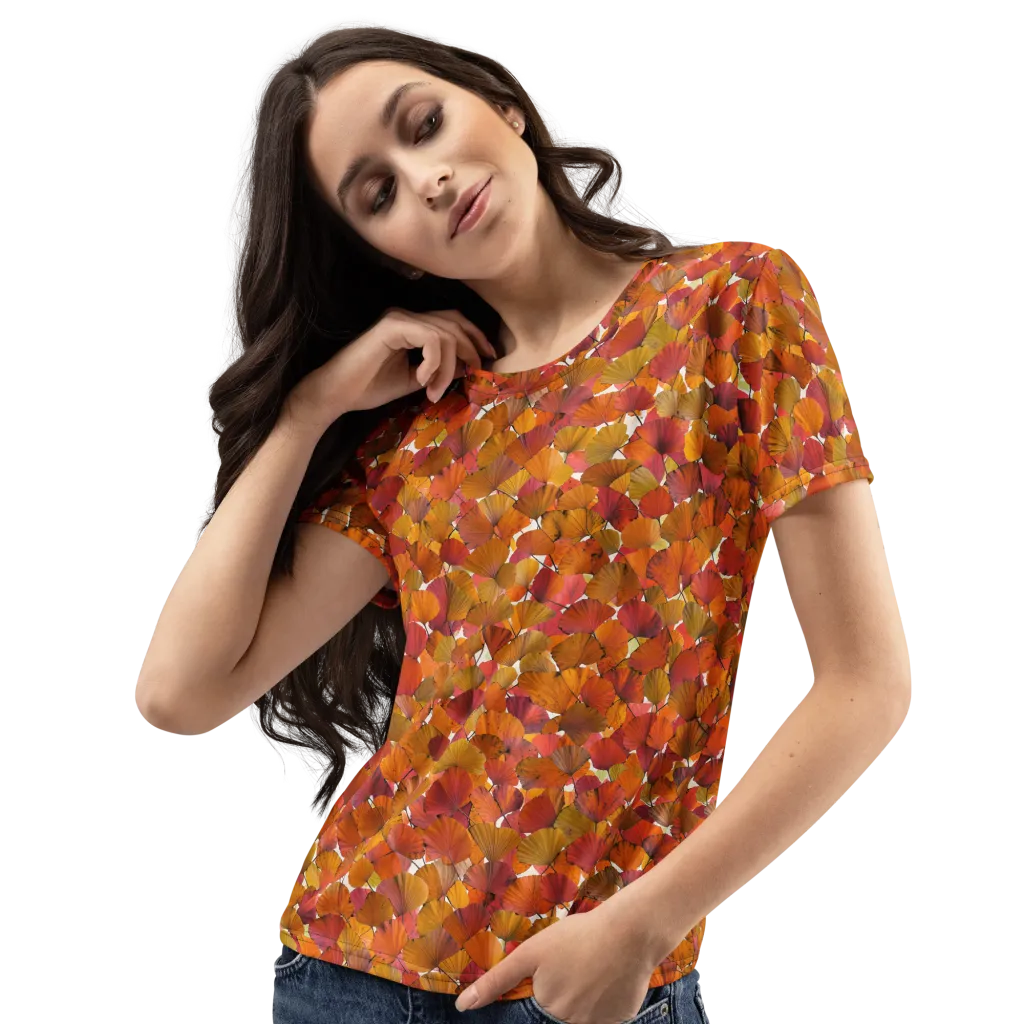 Autumn Fanfall on Women's Crew Neck T-Shirt — Left Front