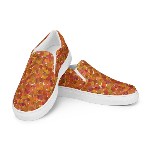 Autumn Fanfall on a Men's Slip-On Canvas Shoes