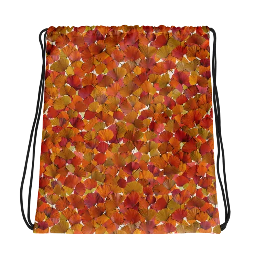 Autumn Fanfall on a Drawstring Bag