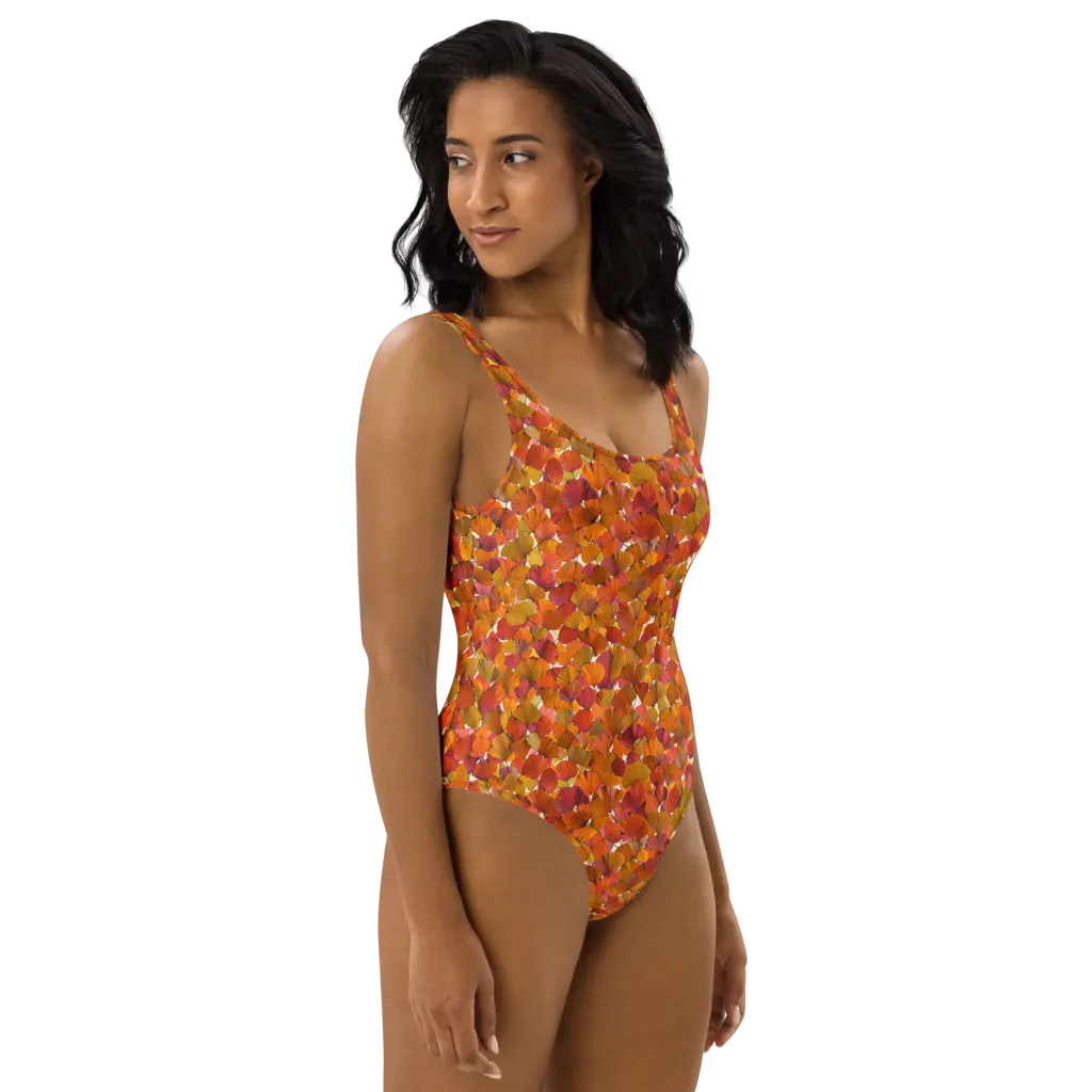 Autumn Fanfall on One-Piece Swimsuit — Right