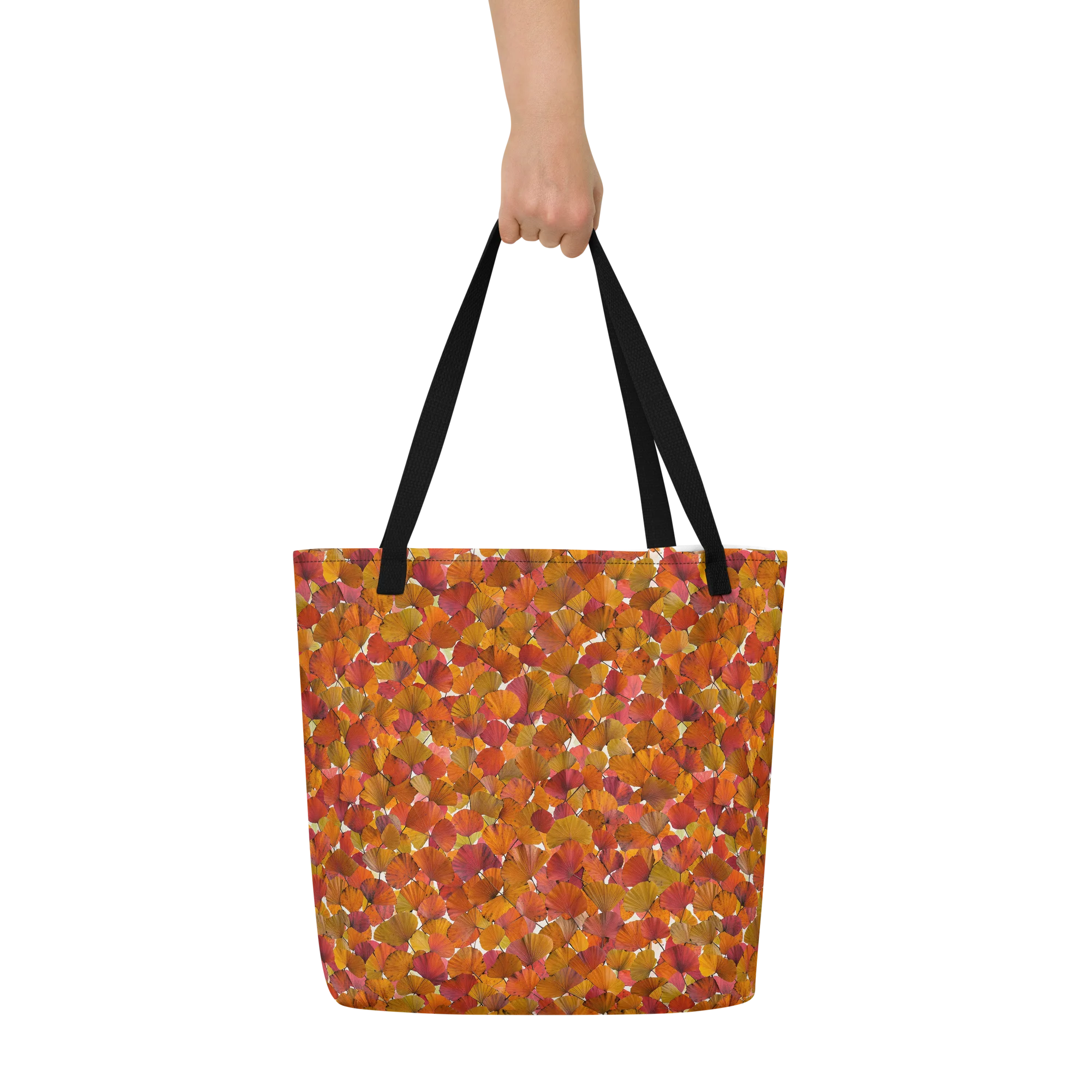 Autumn Fanfall on Large Tote Bag W/ Pocket — Front