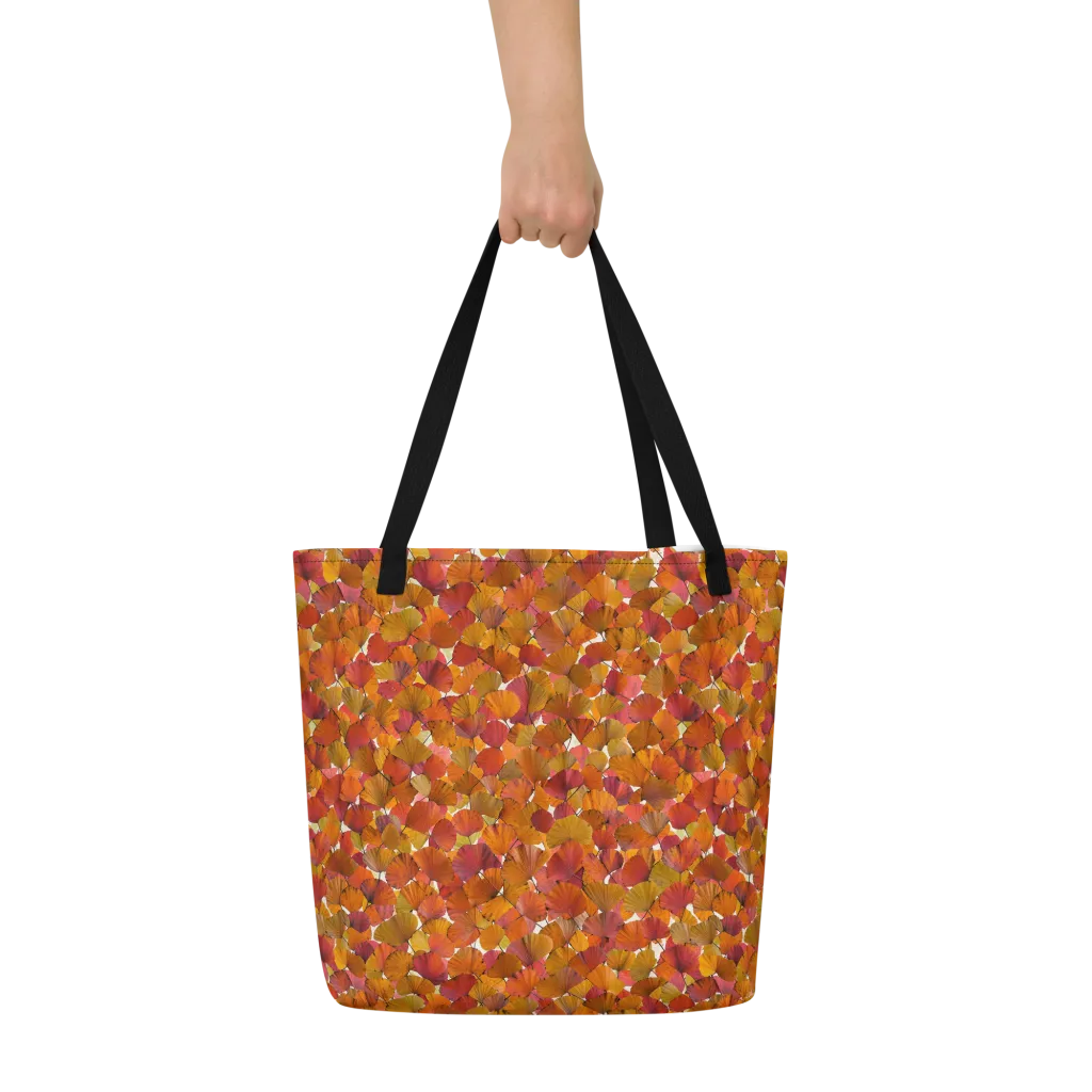 Autumn Fanfall on Large Tote Bag W/ Pocket — Front