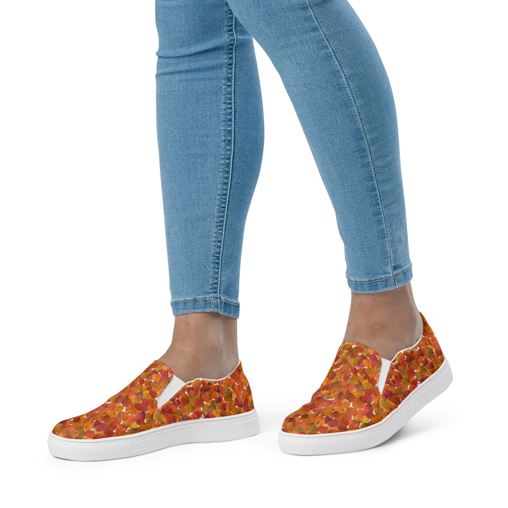 Autumn Fanfall on Women's Slip-On Canvas Shoes — Front