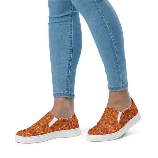 Autumn Fanfall on a Women's Slip-On Canvas Shoes