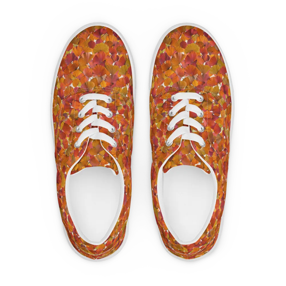 Autumn Fanfall on Men's Lace-Up Canvas Shoes — Front