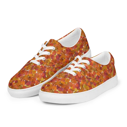 Autumn Fanfall on a Men's Lace-Up Canvas Shoes