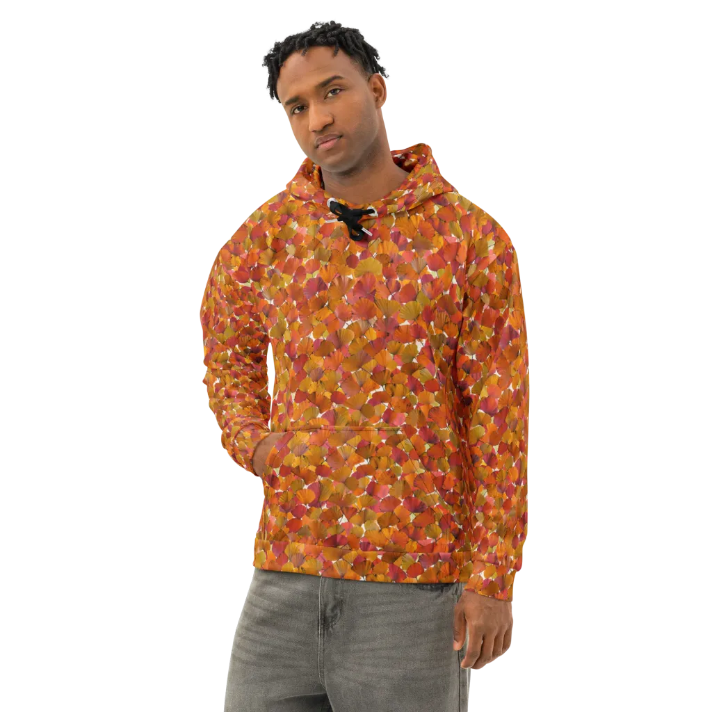 Autumn Fanfall on Cotton Hoodie — Left Front