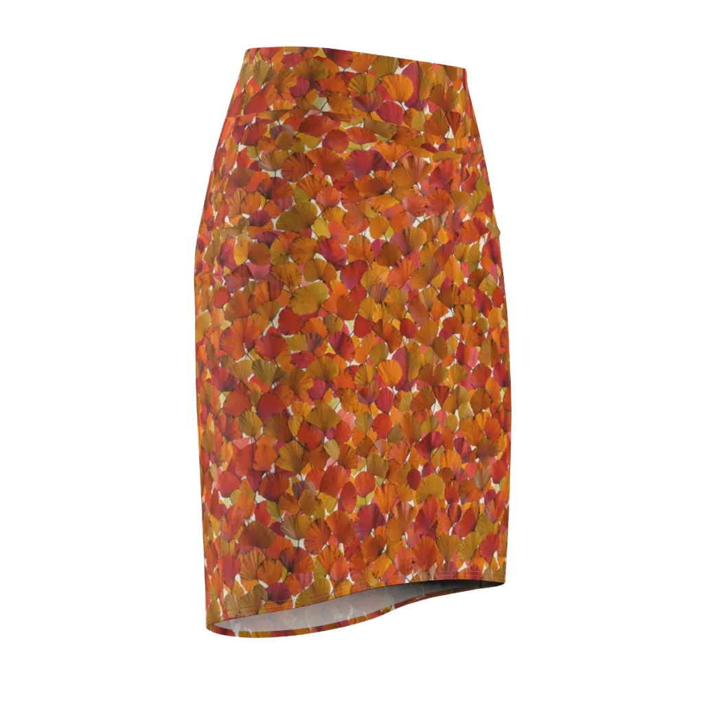 Autumn Fanfall on Pencil Skirt — Front Side