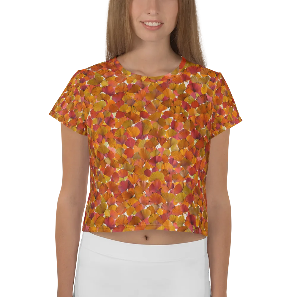 Autumn Fanfall on Crop Tee — Front